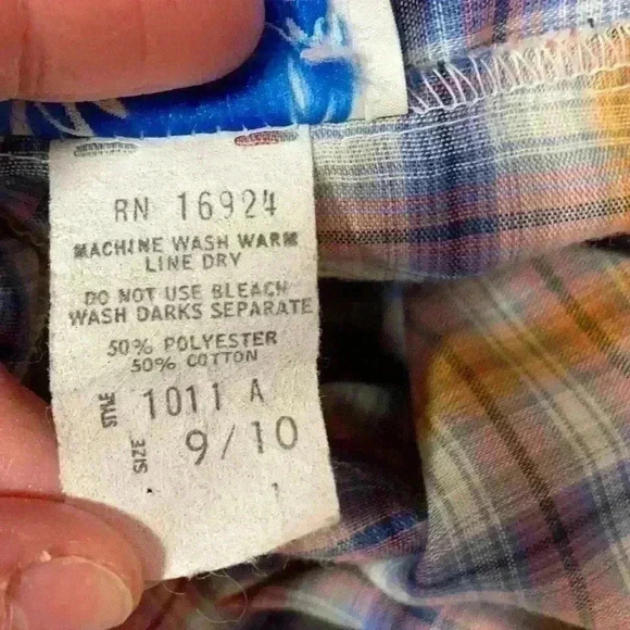 Vintage plaid longsleeve shirt size 9/10 large - Picture 8 of 8